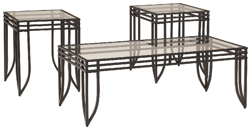 Exeter T113-13 BlackBrown Occasional Table Set 3CN