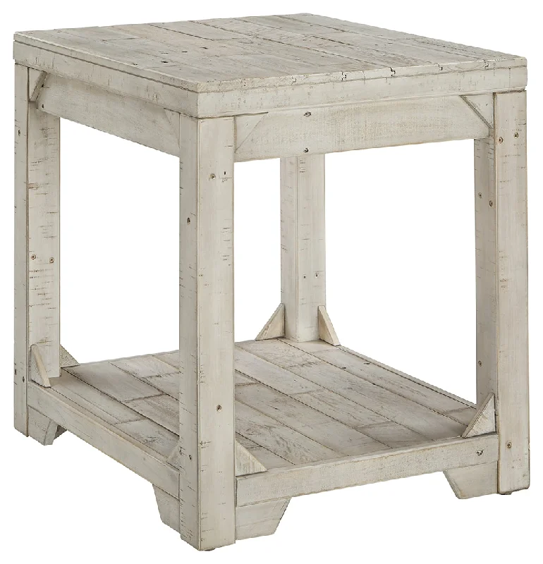 Fregine T755-3 Whitewash Rectangular End Table