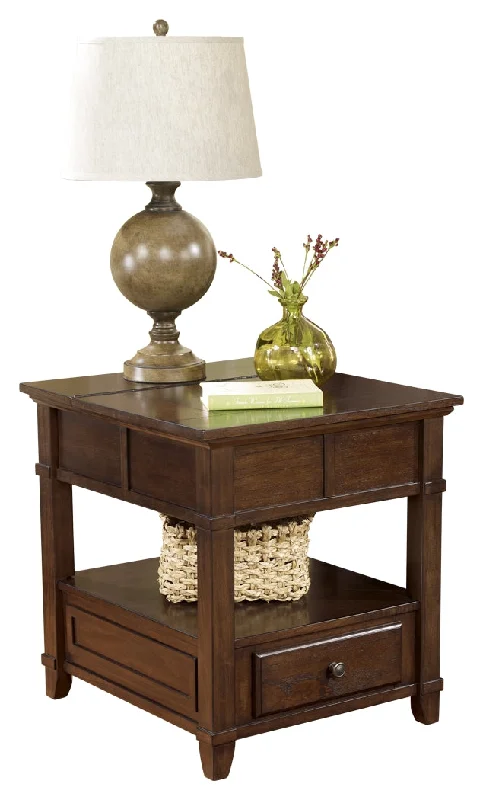 Gately T845-3 Medium Brown Rectangular End Table