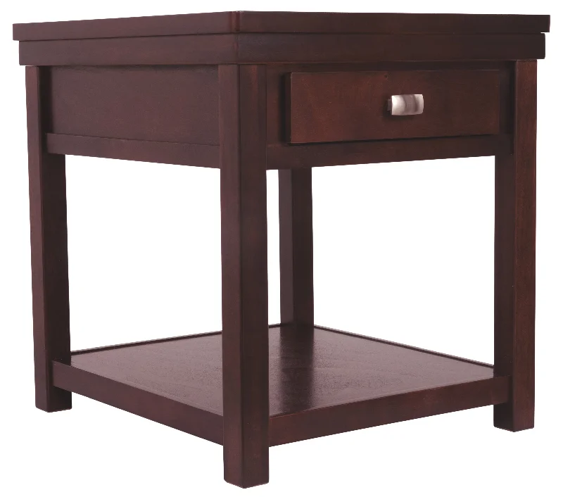 Hatsuko T864-3 Dark Brown Rectangular End Table