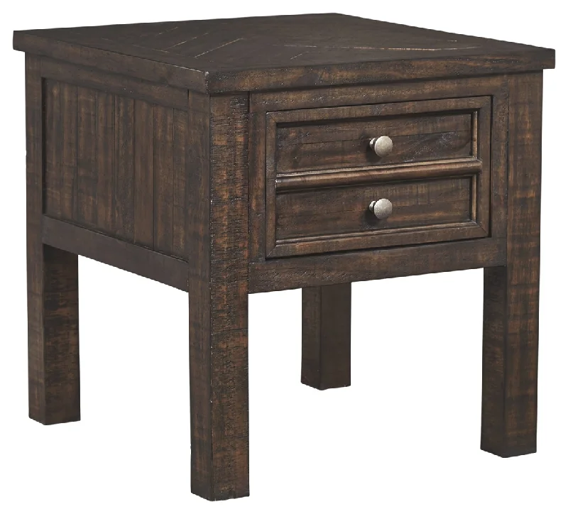 Hillcott T798-3 Rustic Brown Rectangular End Table