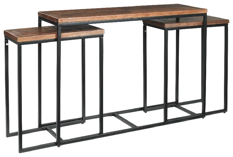 Jadenley A4000255 BrownBlack Console Table Set 3CN