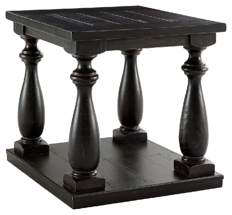 Mallacar T880-3 Black Rectangular End Table