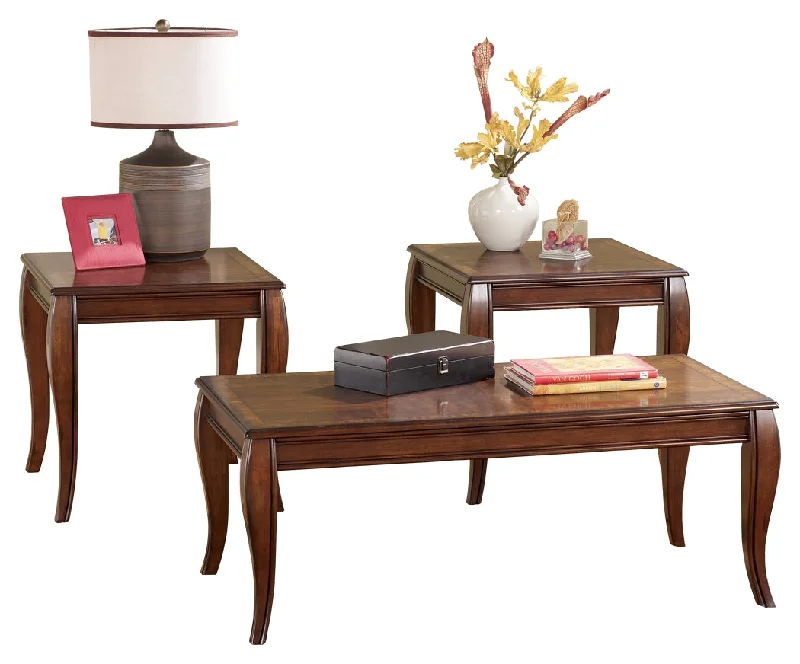 Mattie T317-13 Reddish Brown Occasional Table Set 3CN