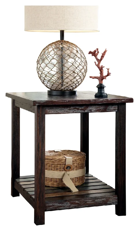 Mestler T580-3 Rustic Brown Rectangular End Table