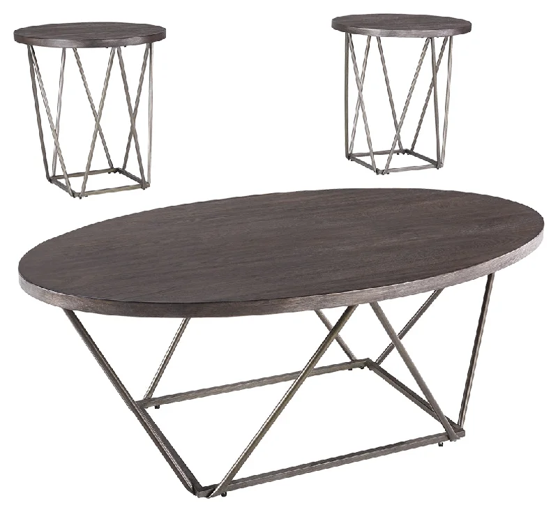 Neimhurst T384-13 Dark Brown Occasional Table Set 3CN