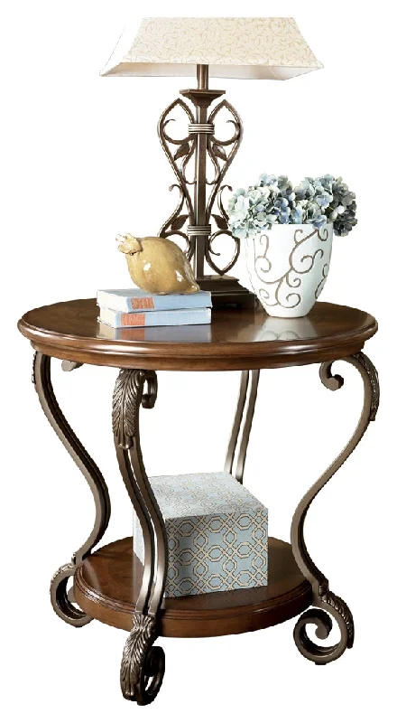 Nestor T517-6 Medium Brown Round End Table