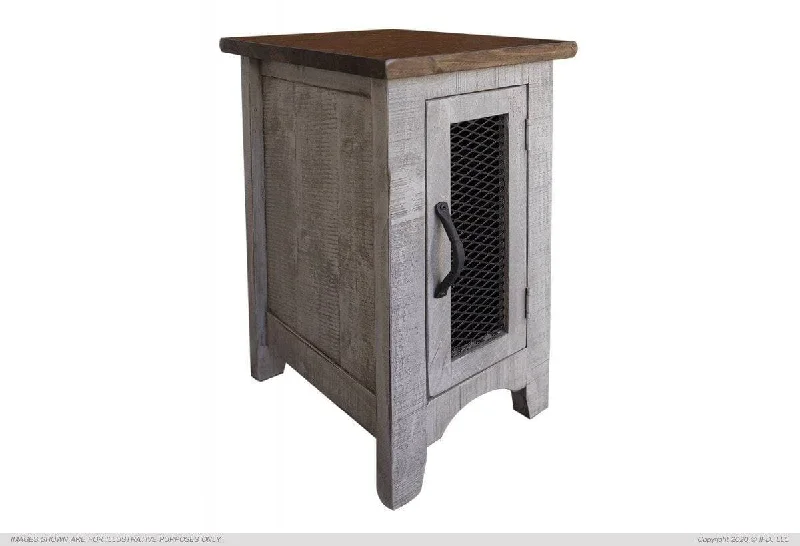 PUEBLO GRAY SIDE TABLE