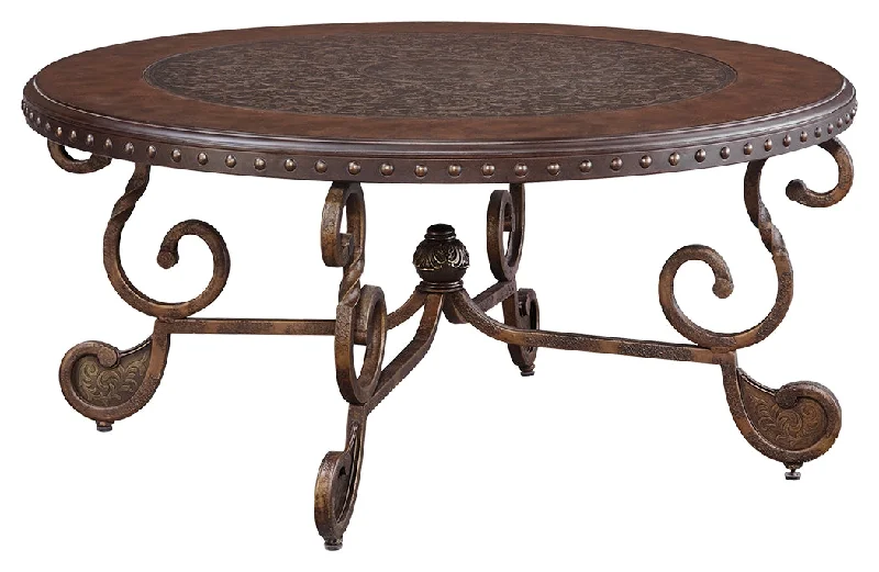 Rafferty T382-8 Dark Brown Round Cocktail Table