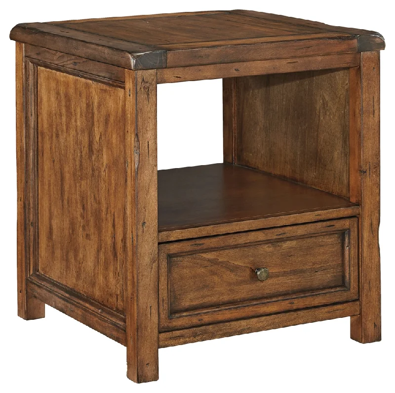 Tamonie T830-2 Medium Brown Square End Table