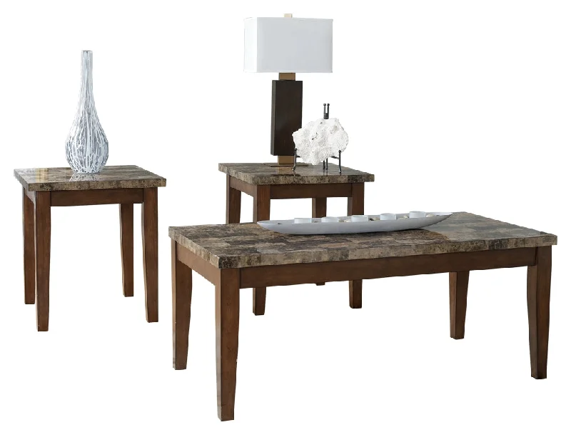 Theo T158-13 Warm Brown Occasional Table Set 3CN