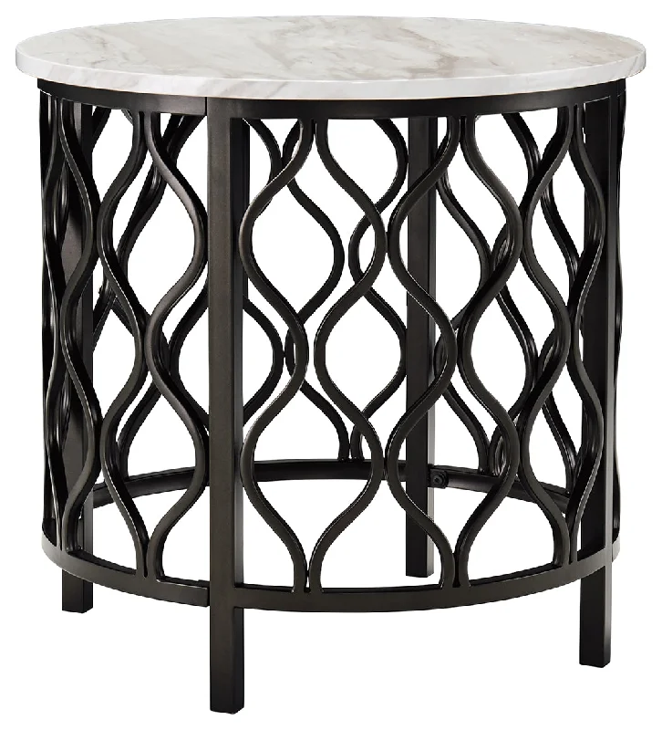 Trinson T691-6 GrayBlack Round End Table