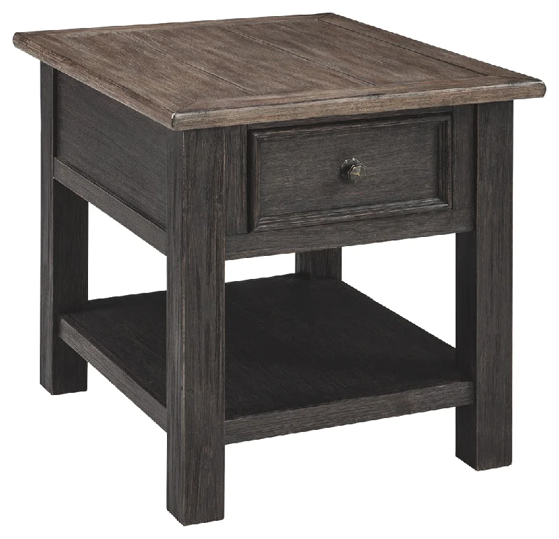 Tyler Creek T736-3 Grayish BrownBlack Rectangular End Table