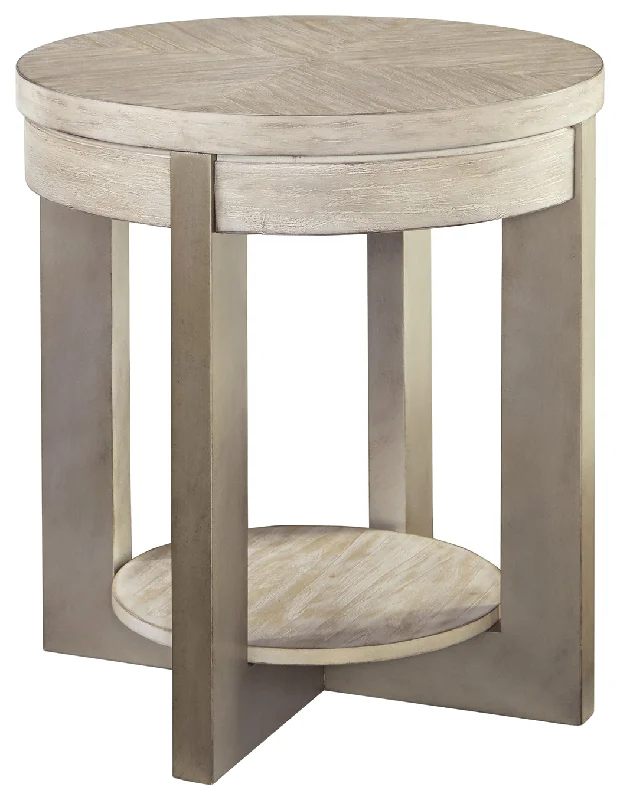 Urlander T673-6 Whitewash Round End Table