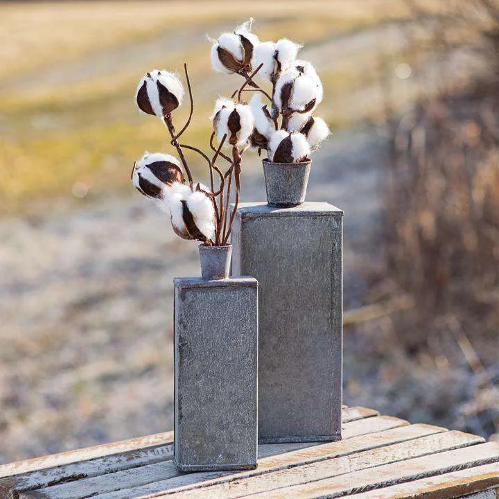 2/Set, Washed Galvanized Bottle Vases