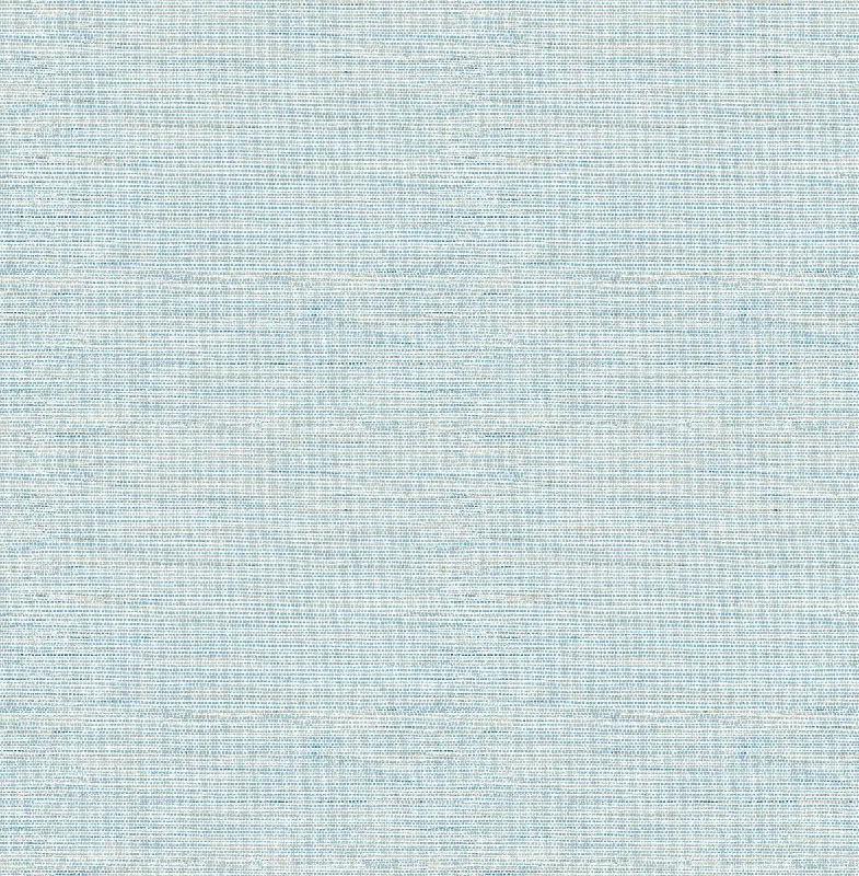 Agave Blue Faux Grasscloth Wallpaper from the Thoreau Collection