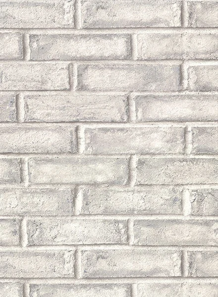 Appleton Grey Faux Weathered Brick Wallpaper from the Main Street Collection