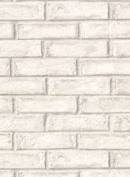 Appleton Off-White Faux Weathered Brick Wallpaper from the Main Street Collection