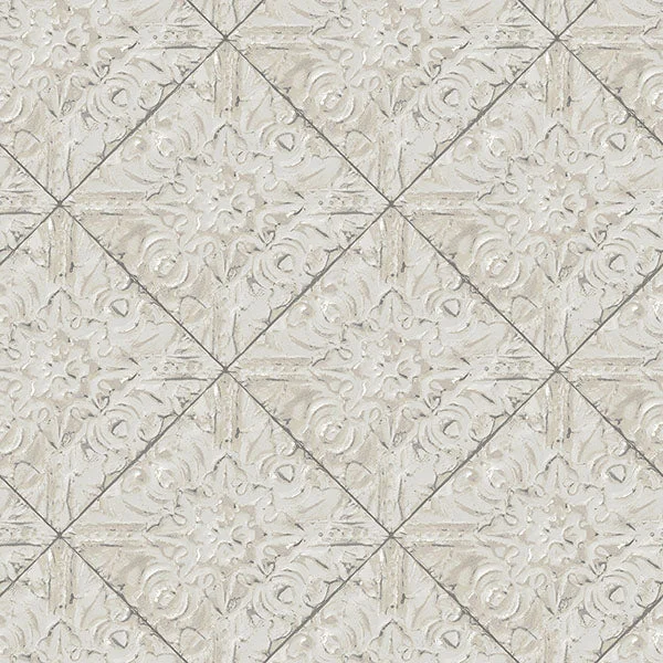 Brandi Grey Tin Tile Wallpaper