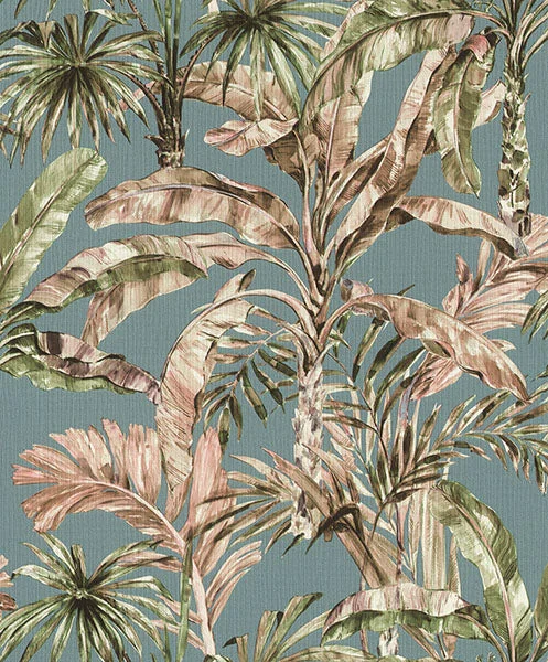 Calle Light Blue Tropical Wallpaper