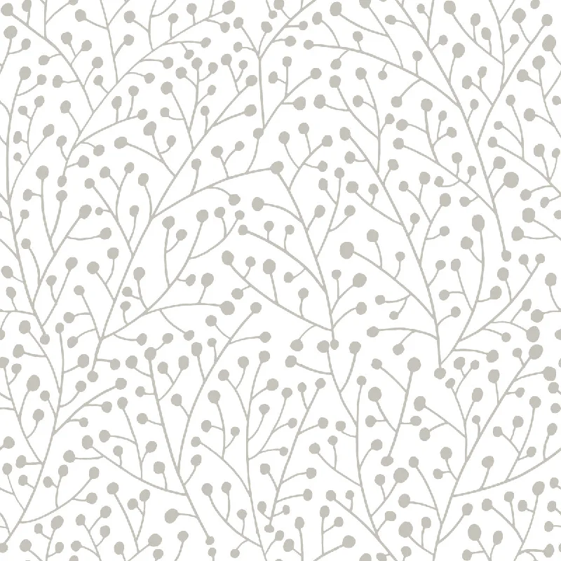 Cat Coquillette Berry Branches Peel & Stick Wallpaper in Taupe