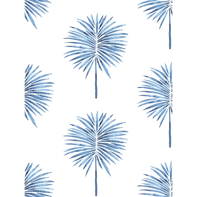 Cat Coquillette Fun Fronds Electric Blue Peel & Stick Wallpaper