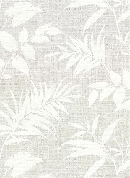 Chandler Grey Botanical Faux Grasscloth Wallpaper from the Main Street Collection