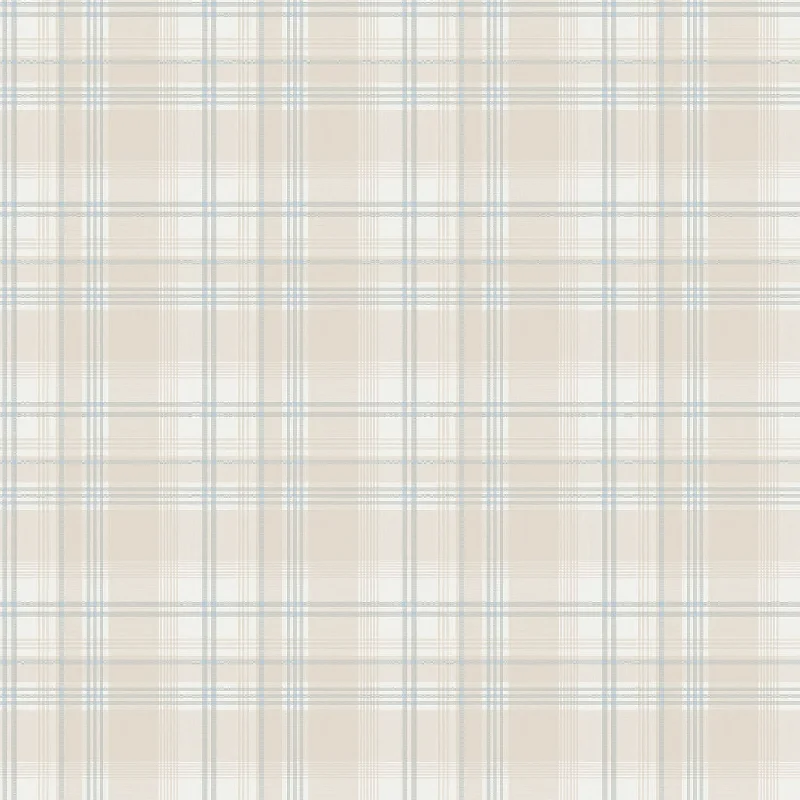 Checked Beige/Blue Wallpaper from the Kitchen Recipes Collection