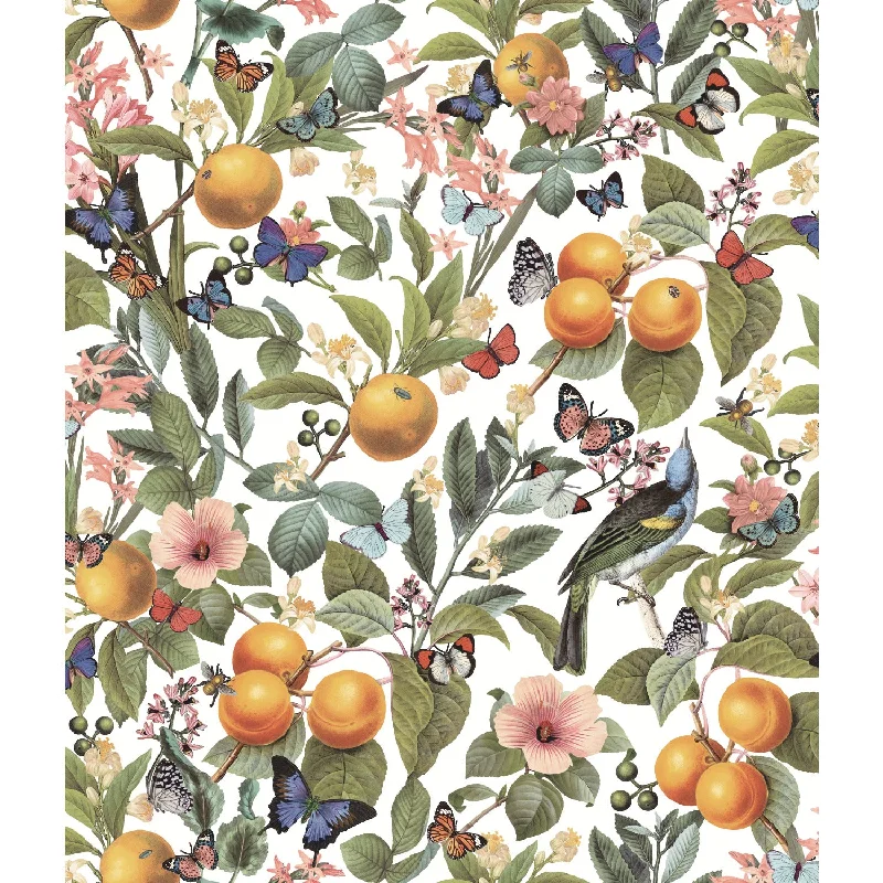 Citrus Peel & Stick Wallpaper in White