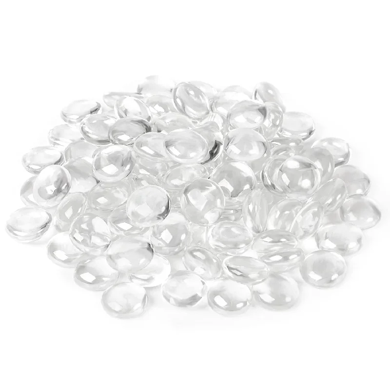 Clear Marbles, Glass Stones For Vases, Glass Beads for Vases, 5 LB, 400-500 Gems, Flat Bottom Round Top, Glass Marbles for Vases, Decorative Marbles for Vases, Floral Centerpieces, Aquarium