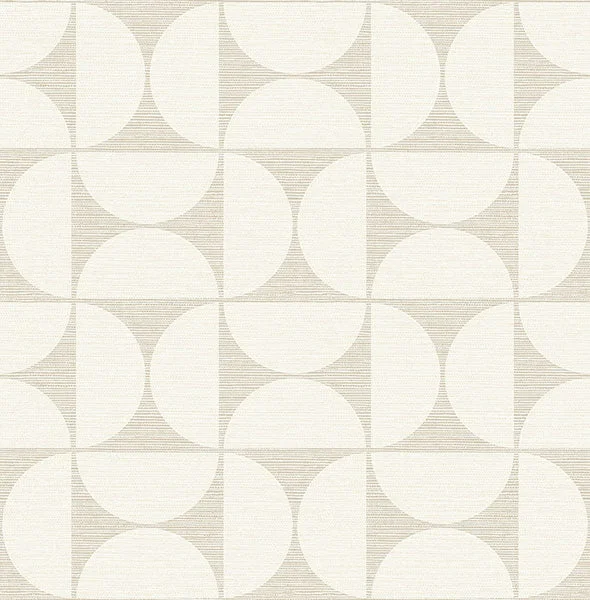 Deedee Beige Geometric Faux Grasscloth Wallpaper