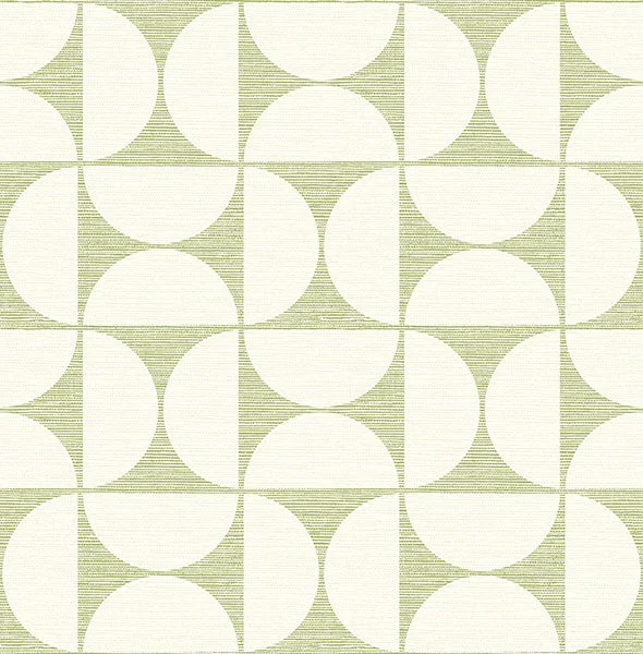 Deedee Green Geometric Faux Grasscloth Wallpaper