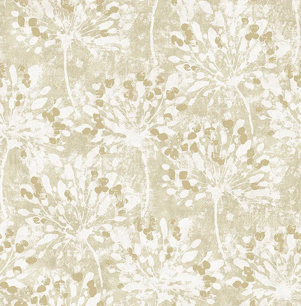 Dori Gold Painterly Floral Wallpaper