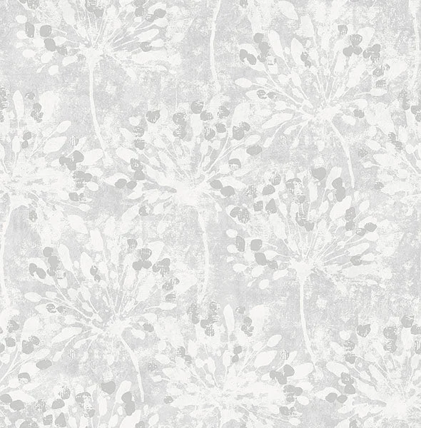 Dori Light Grey Painterly Floral Wallpaper