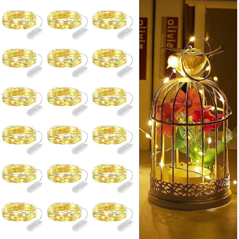 Fairy Lights Battery Operated 18 Pack - 7Ft Mini Led Lights For Crafts Diy Garlands Jars Table Centerpiece Wedding Plants Flowers Vases Glasses Dolls Christmas Decoration