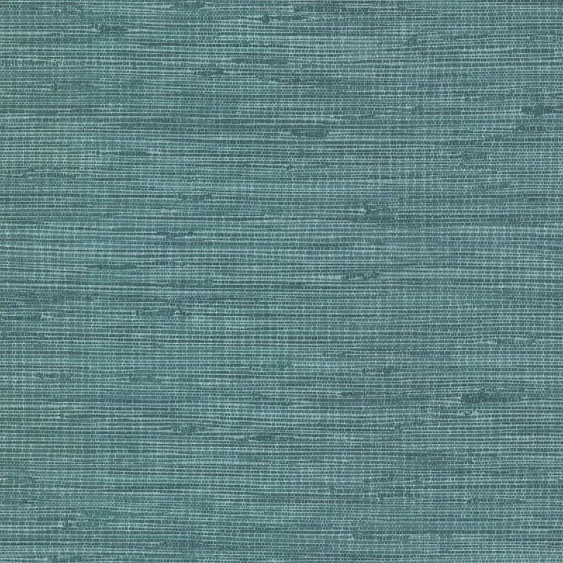 Fiber Teal Faux Grasscloth Wallpaper