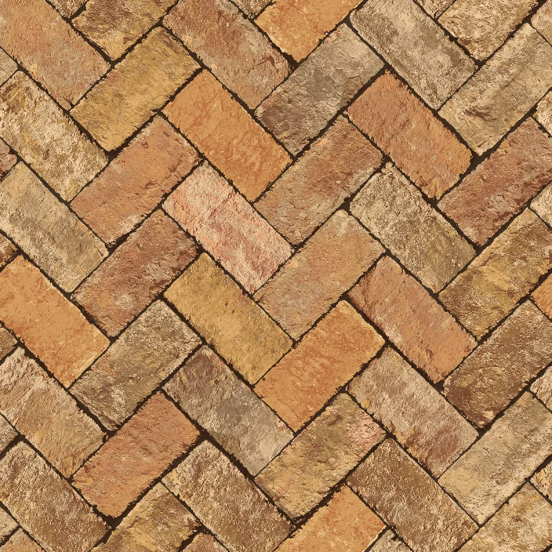 Herringbone Brick Orange/Brown Wallpaper from the Just Kitchens Collection