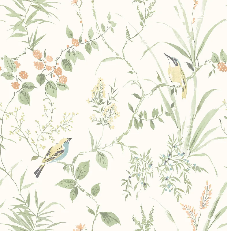 Imperial Garden Sage Botanical Wallpaper