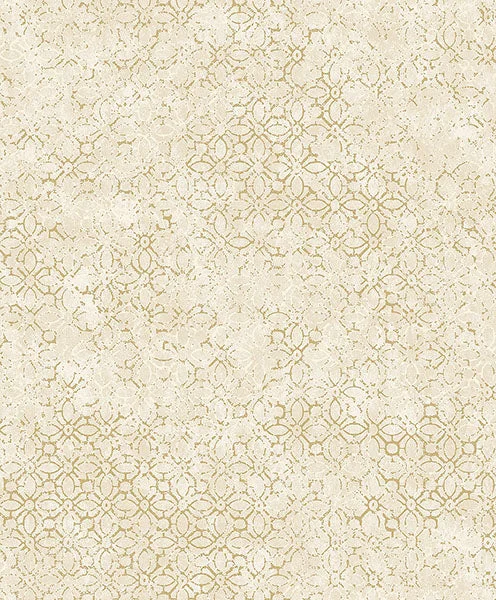 Khauta Champagne Floral Geometric Wallpaper from Lumina Collection