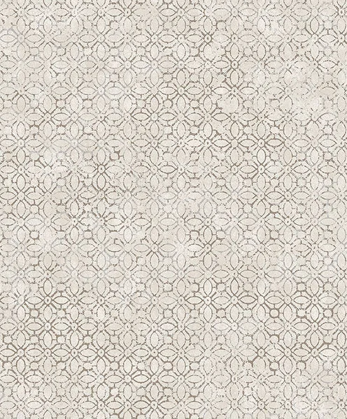 Khauta Silver Floral Geometric Wallpaper from Lumina Collection