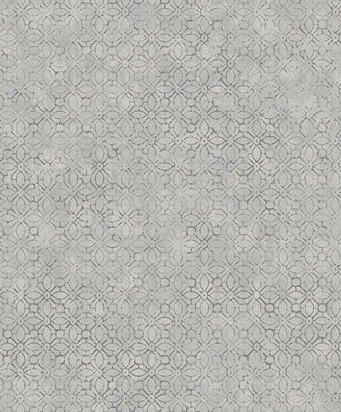 Khauta Sterling Floral Geometric Wallpaper from Lumina Collection