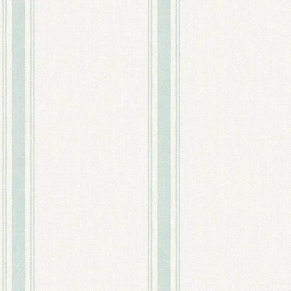 Linette Seafoam Fabric Stripe Wallpaper from the Delphine Collection