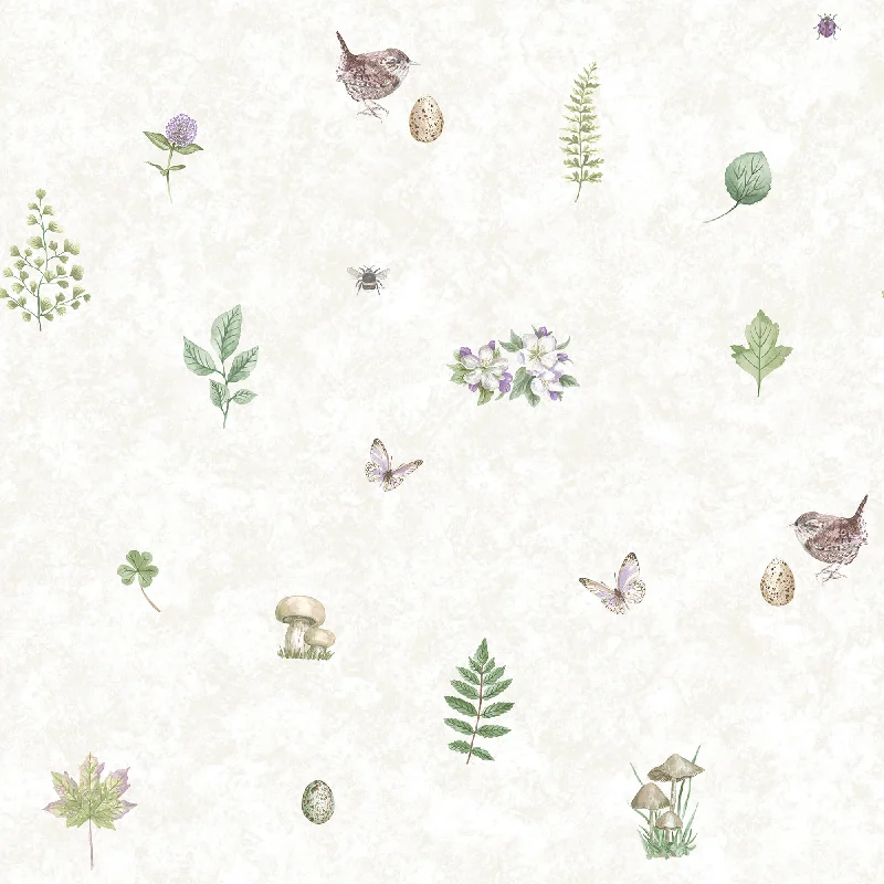 Meadow Spot Beige/Lilac Wallpaper from the Just Kitchens Collection