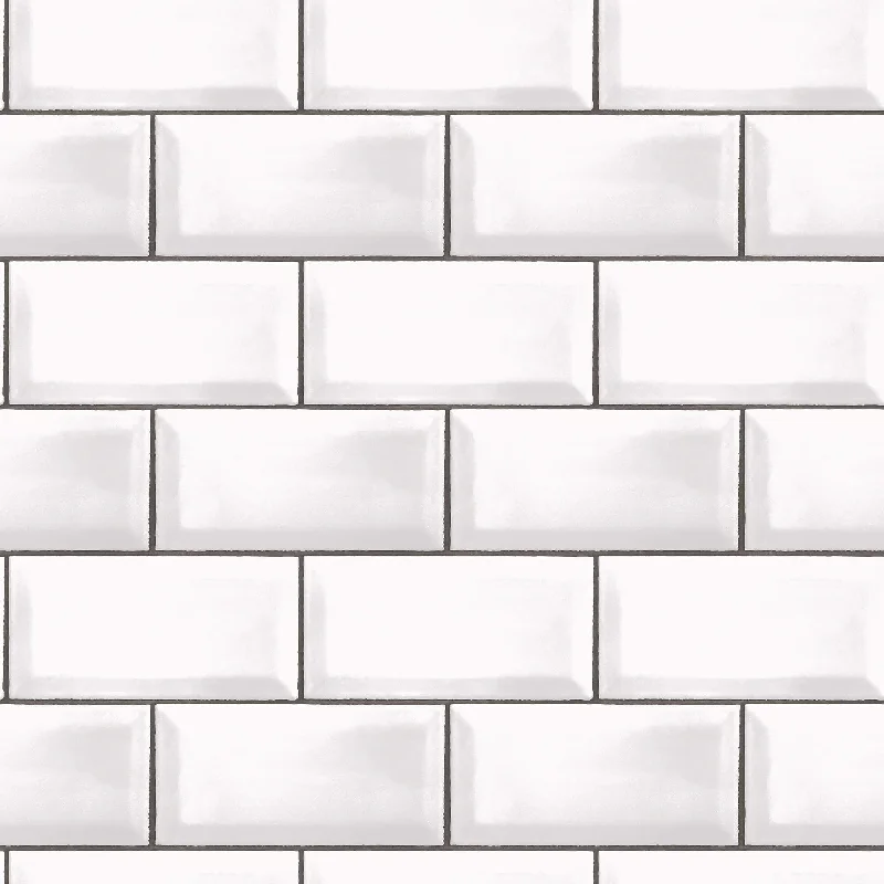 Metro Tile Black/White Wallpaper from the Just Kitchens Collection