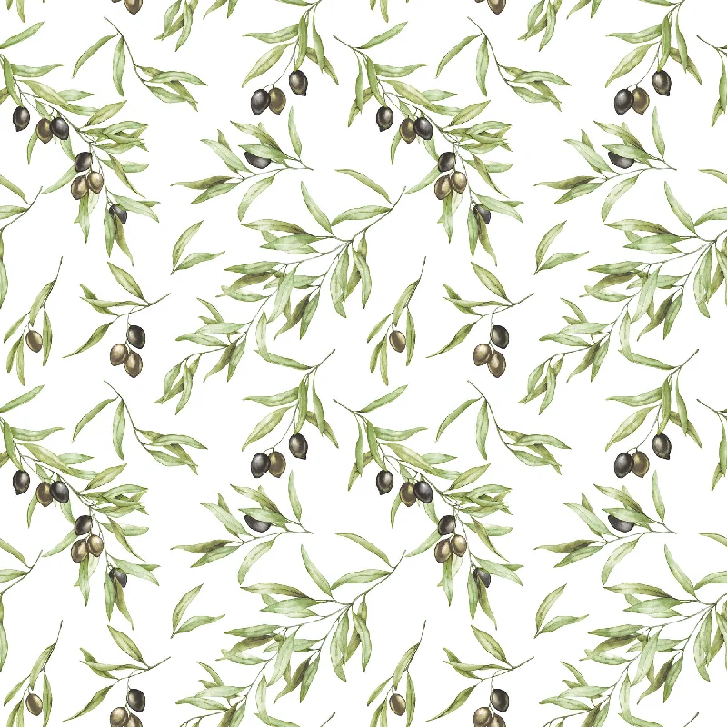 Olive Drupe Green/Black Wallpaper from the Just Kitchens Collection