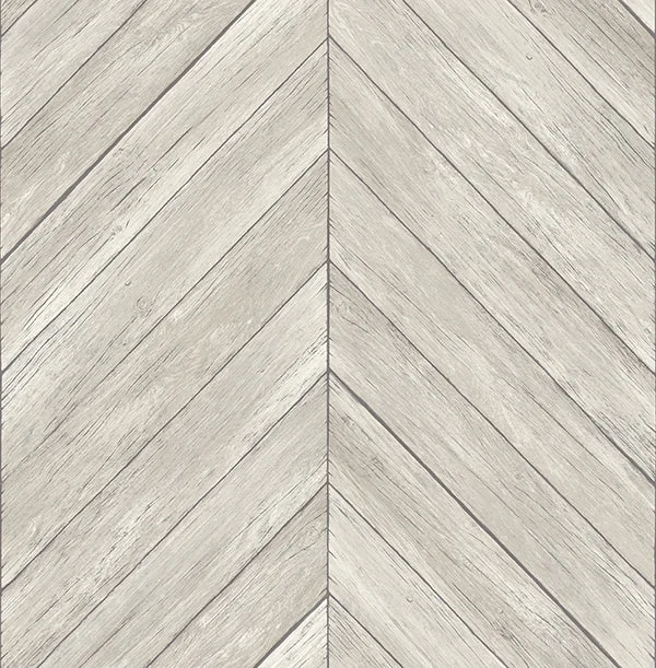 Parisian Dove Chevron Wood Wallpaper