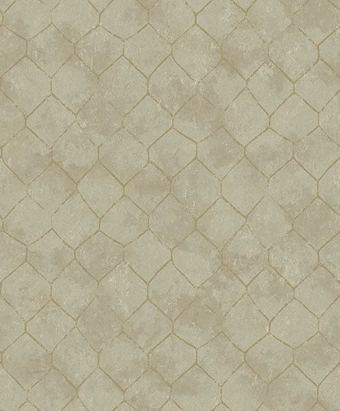 Rauta Gold Hexagon Tile Wallpaper from Lumina Collection