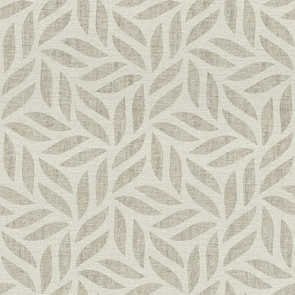 Sagano Light Grey Leaf Wallpaper