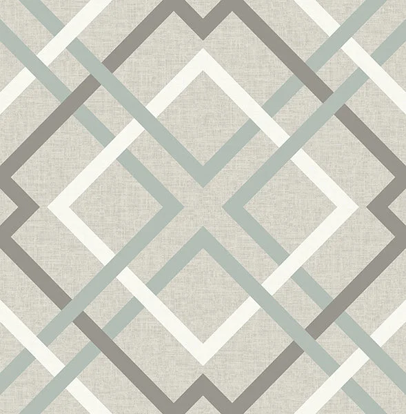 Saltire Taupe Geometric Wallpaper