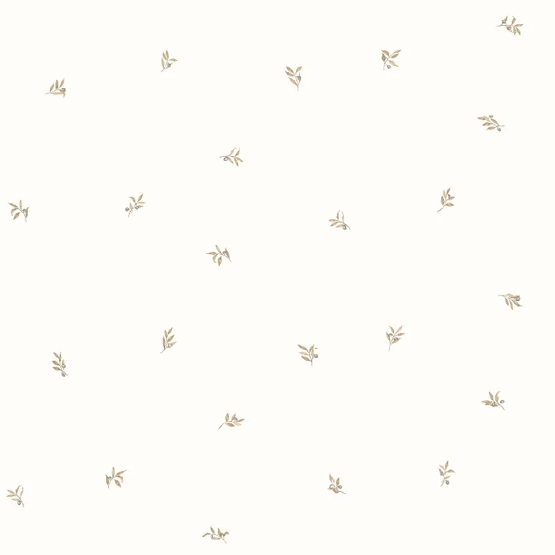 Small Flowers Brown/Grey Wallpaper from the Kitchen Recipes Collection